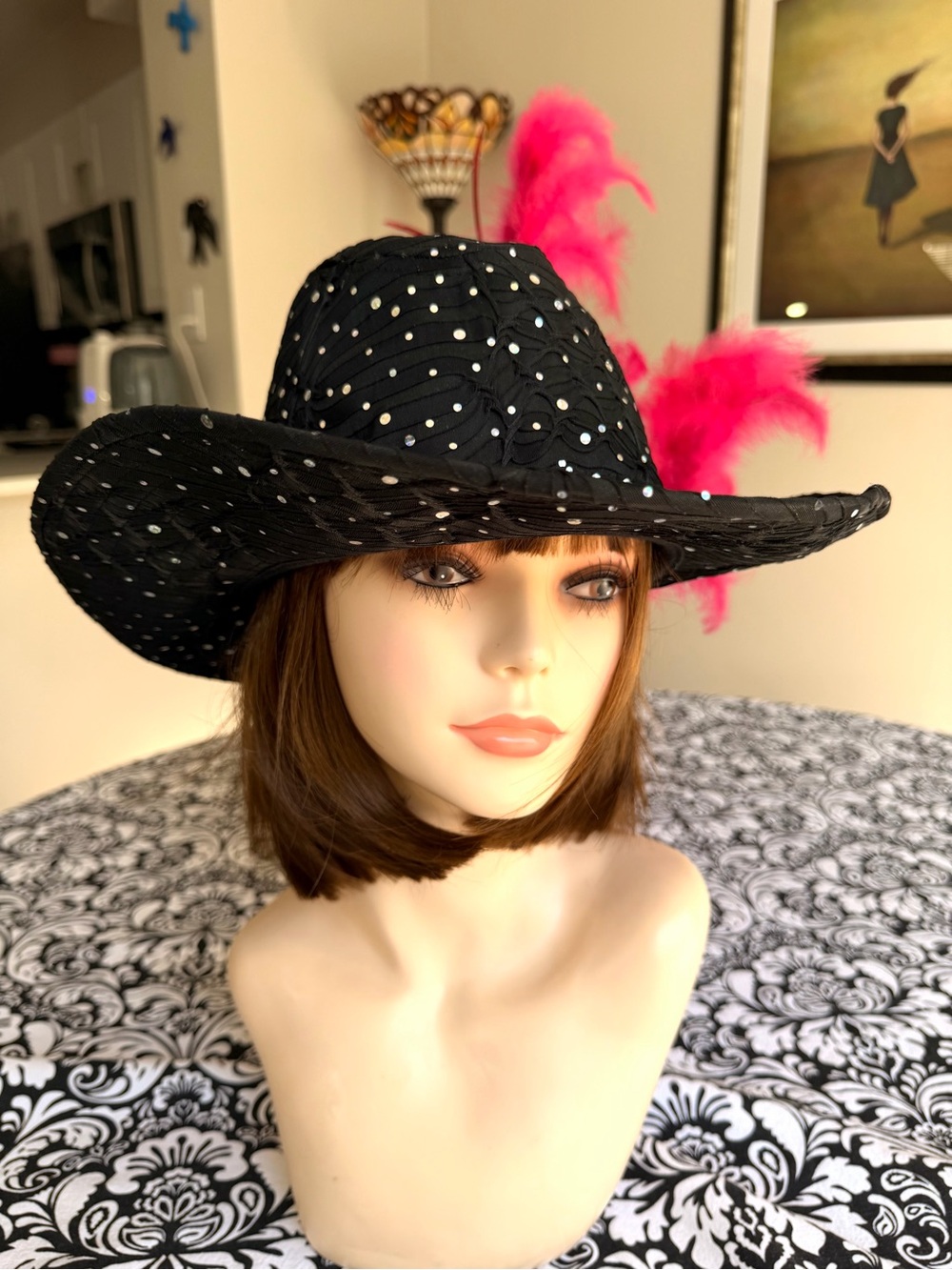 Something Special LA Black Sequin Rhinestone Cowgirl Cowboy Hat